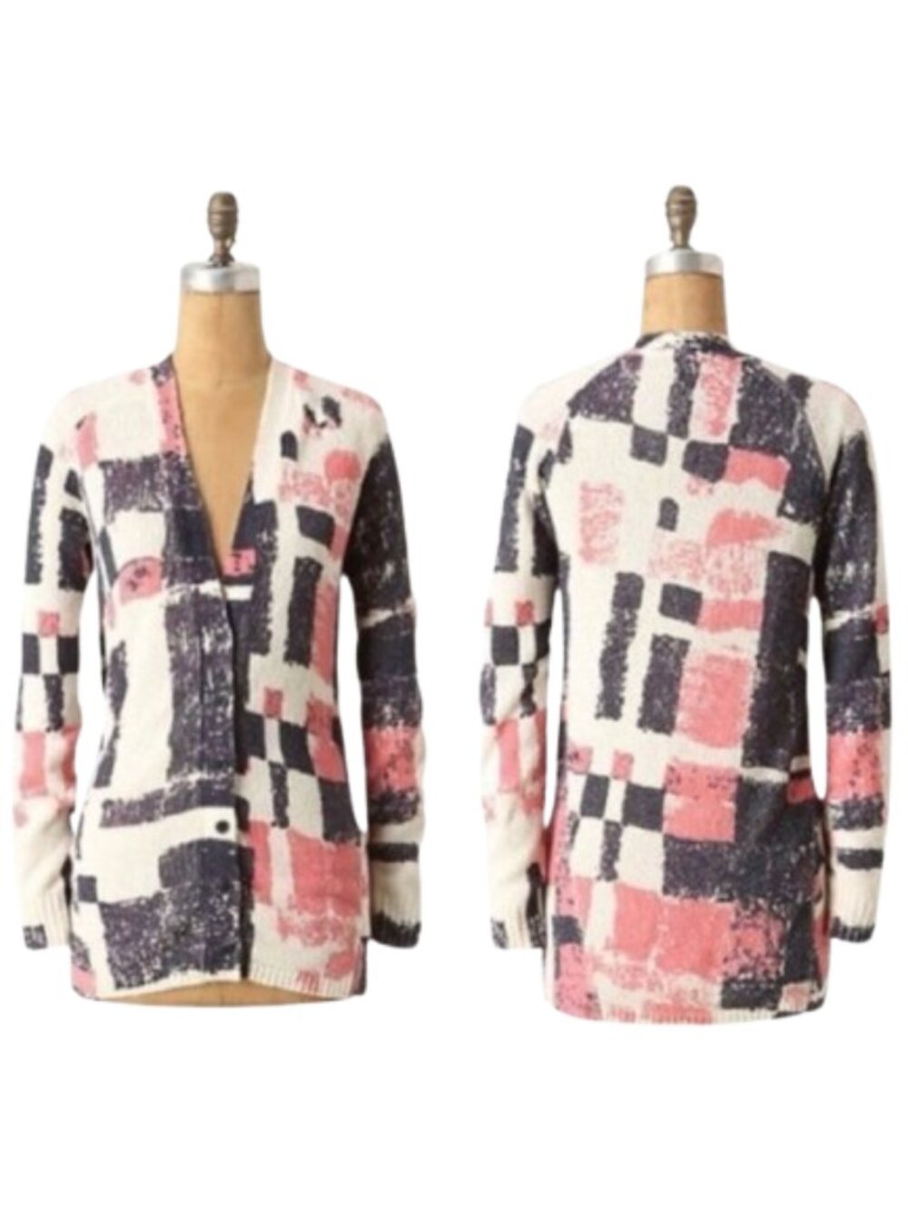 Anthropologie Field Flower Experimental Graphic Cardigan